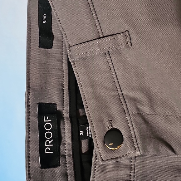 Proof Slim Fit Men's Gray Pants Size 31 - Picture 3 of 6